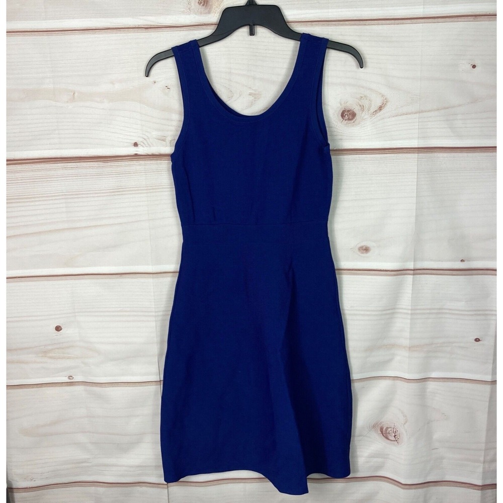 Anne Klein Dress Women S Blue Fit And Flare Knit Scoop Neck Sleeveless Pullover